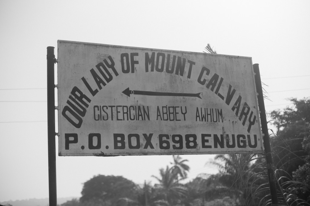 Sign board, Awhum Waterfall and Cave, Enugu