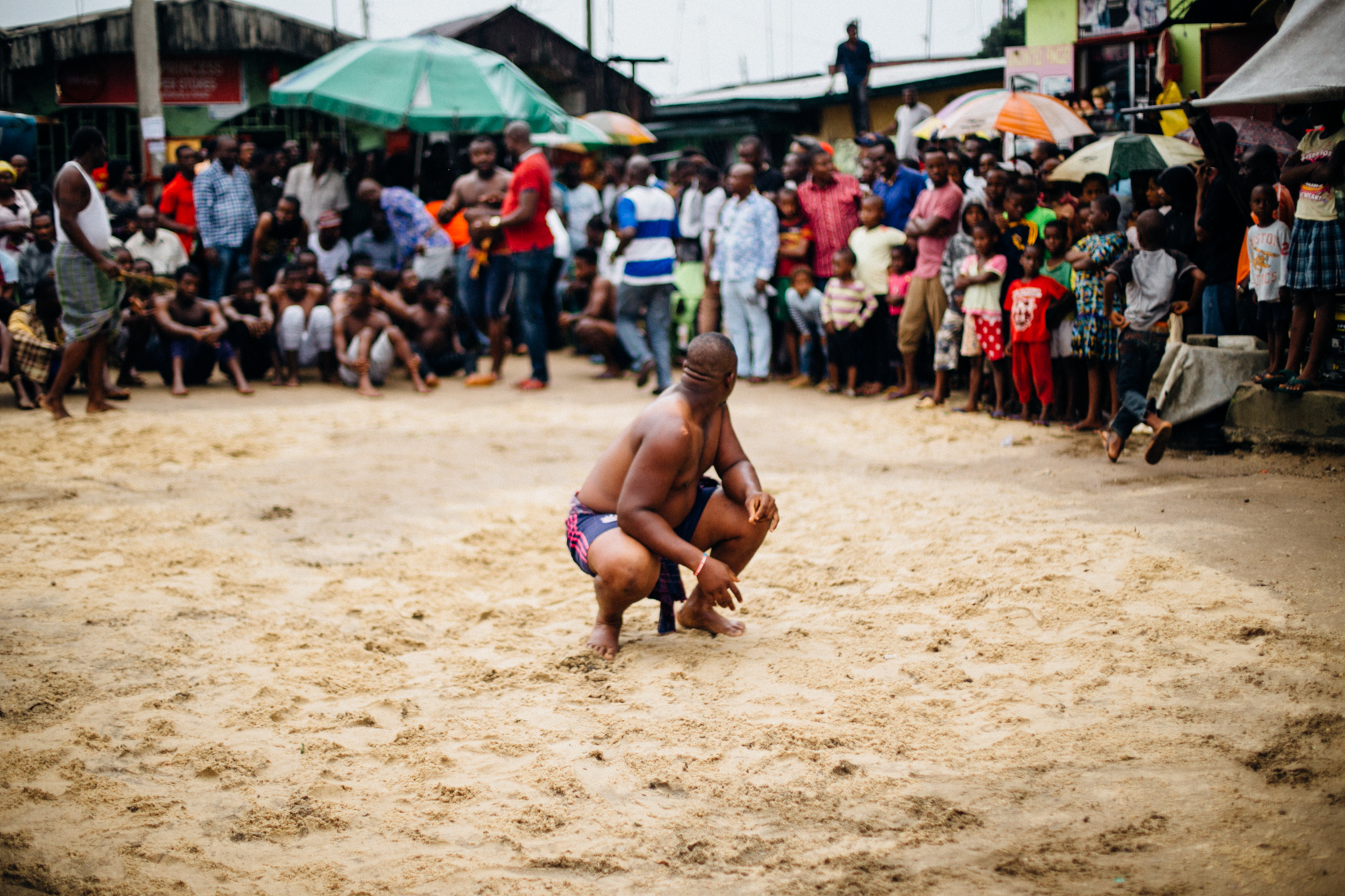 Squatting Wrestler, Egelege Festival, Rumuola, Port Harcourt