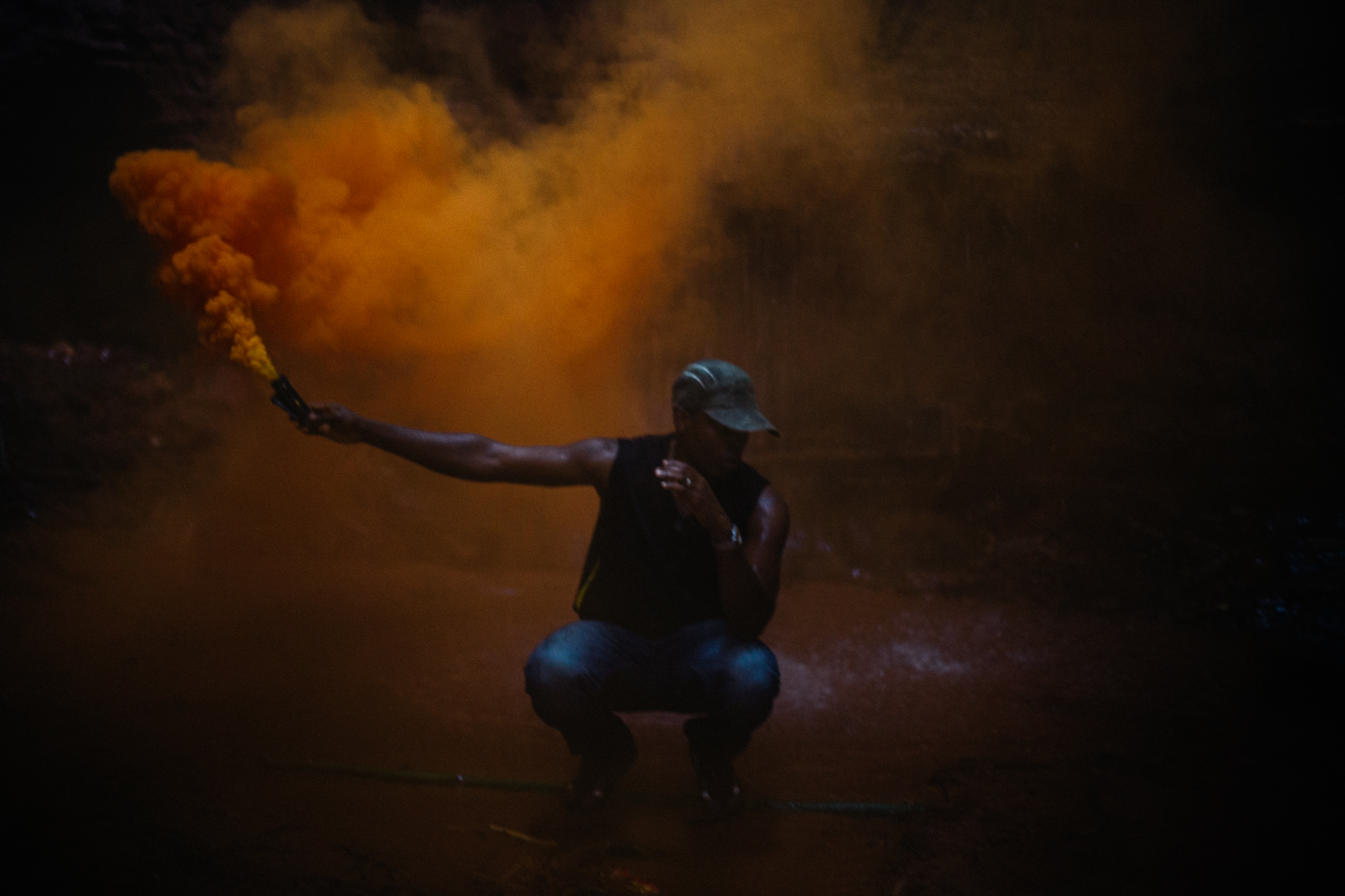 Portraits with smoke bombs, Ngwo Waterfall and Cave