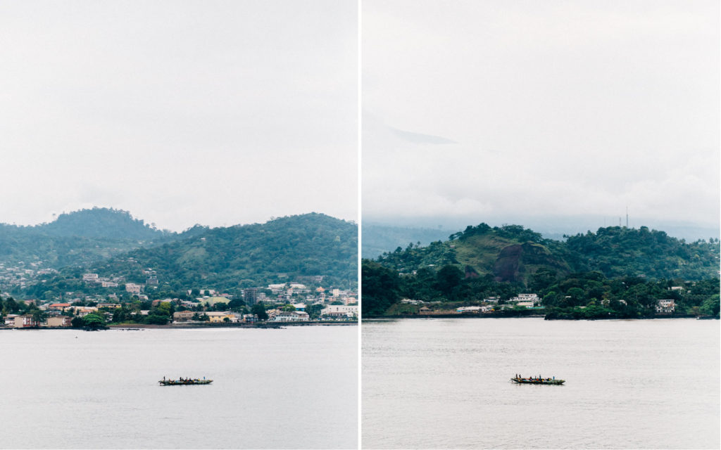 Boat arriving at one of the beaches in Limbe