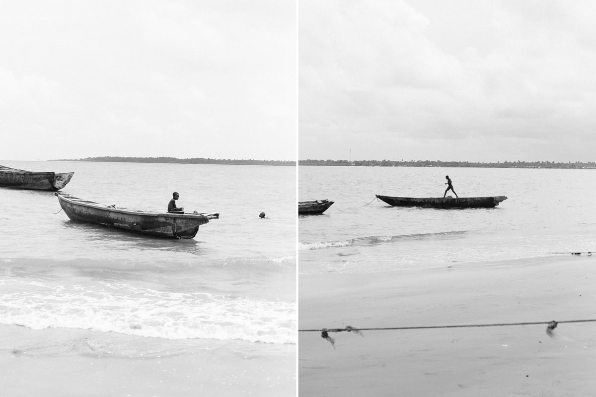Boats on the beach in Oyorokoto